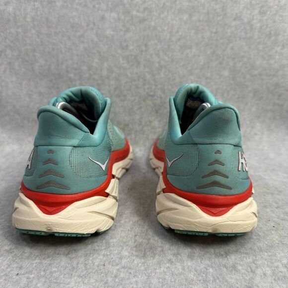 Hoka One One Clifton 8 Women Shoe Size 9B Blue Red Low Top Road Running Sneaker - Picture 5 of 9